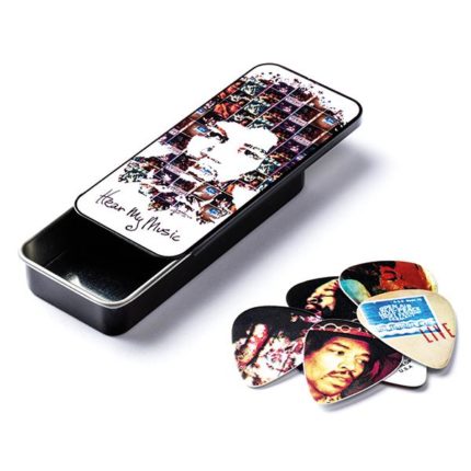 Dunlop - Picks, Jimi Hendrix, Boîte (12 plectres) "Hear My Music" Class. Cell., Medium