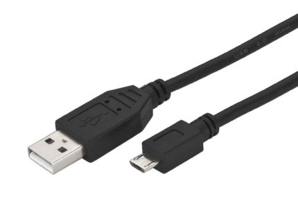 Monacor USB-180BMC USB Cable, 1.8m, black, USB A male / USB Micro B male