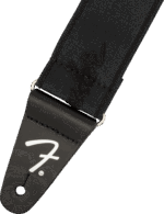 Fender Straps // WeighLess™ Running Logo Strap, Black/Black, 2" – Image 2