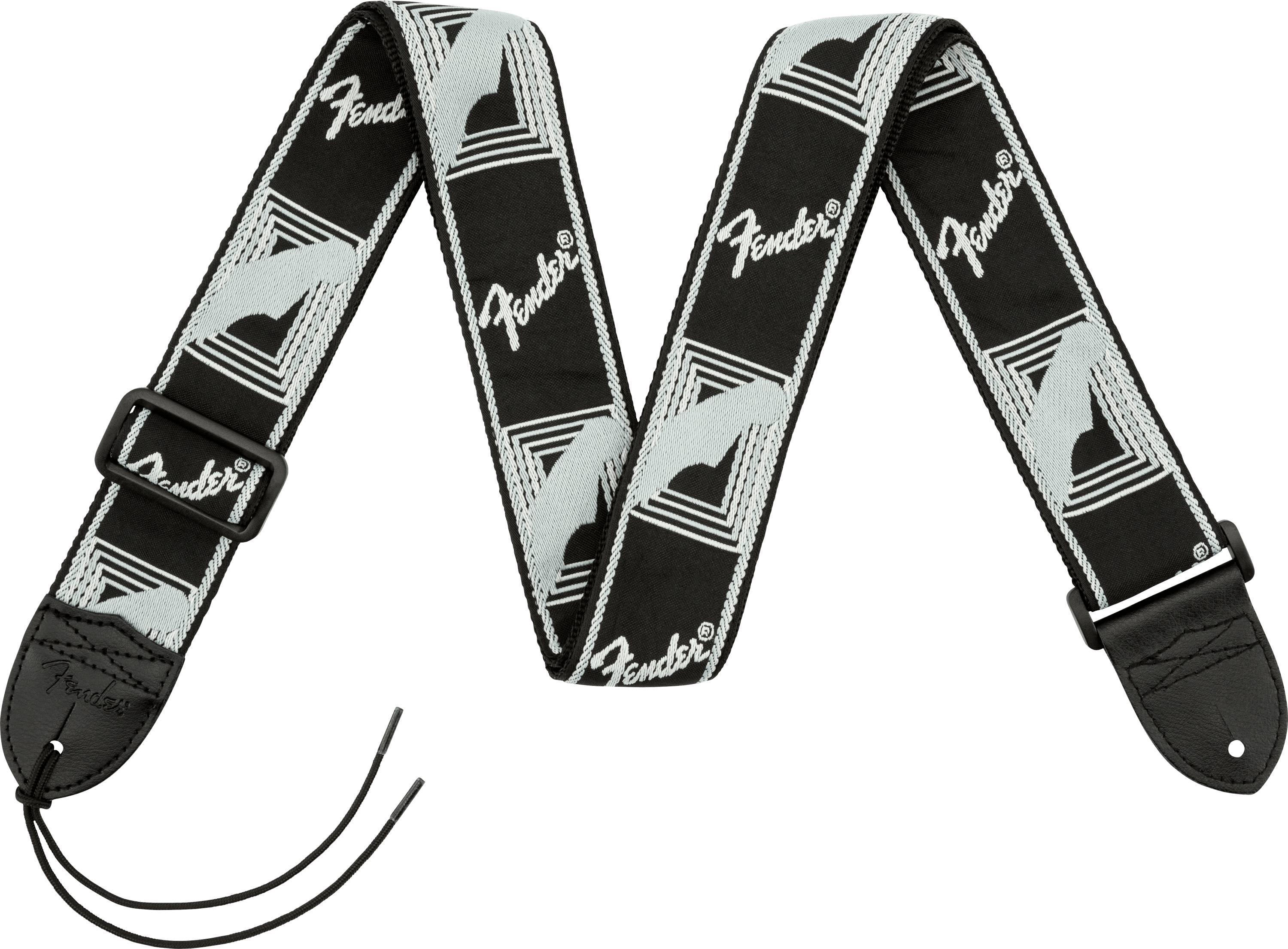 Fender Straps // Monogrammed Strap, Black/Light Grey/Dark Grey, 2"
