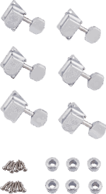 Fender Tuning Machines // 70s "F" Style Stratocaster®/Telecaster® Tuning Machines Chrome (6)