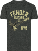 Fender Men's Clothing // Fender® Wings To Fly T-Shirt, Vintage Black, XL