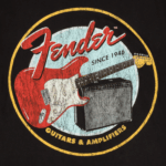 Fender Men's Clothing // Fender® 1946 Guitars & Amplifiers T-Shirt, Vintage Black, M – Image 3