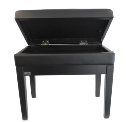 Piano Bench Black Mat Skai Top BK+Storage SMT