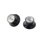 Gibson Top Hat Knobs Black with Silver Metal Insert