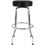 Fender Fan Cave // Fender® Spaghetti Logo Pick Pouch Barstool, Black/Chrome, 30" – Image 2