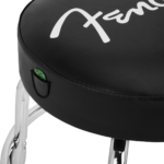 Fender Fan Cave // Fender® Spaghetti Logo Pick Pouch Barstool, Black/Chrome, 30" – Image 4