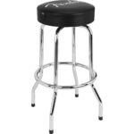 Fender Fan Cave // Fender® Spaghetti Logo Pick Pouch Barstool, Black/Chrome, 30"