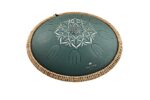 MEINL Sonic Energy 16" Octave Steel Tongue Drum fa majeur 9 notes 432 Hz vert foncé motif floral gravé
