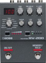 BOSS DELAY / REVERB RV-200 - 200 SERIES REVERB PEDAL WITH 12 MODES AND MIDI