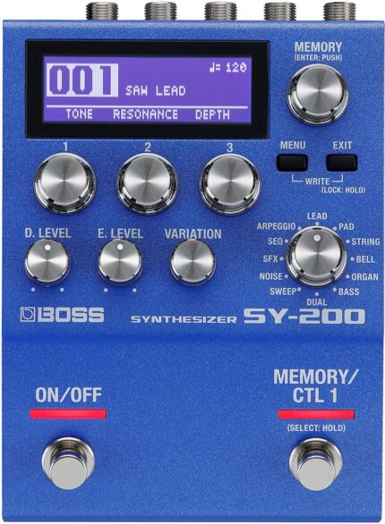 BOSS GUITAR SYNTH PROCESSOR SY-200 - POLYPHONIC GUITAR SYNTHESIZER WITH LCD DISPLAY, 128 MEMORIES, 200 SERIES PEDAL