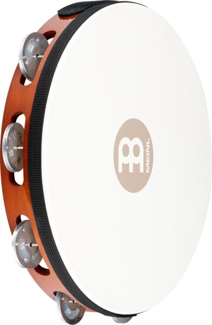 MEINL Percussion Goatskin Tambourine 1 Row - Aluminum - Brown