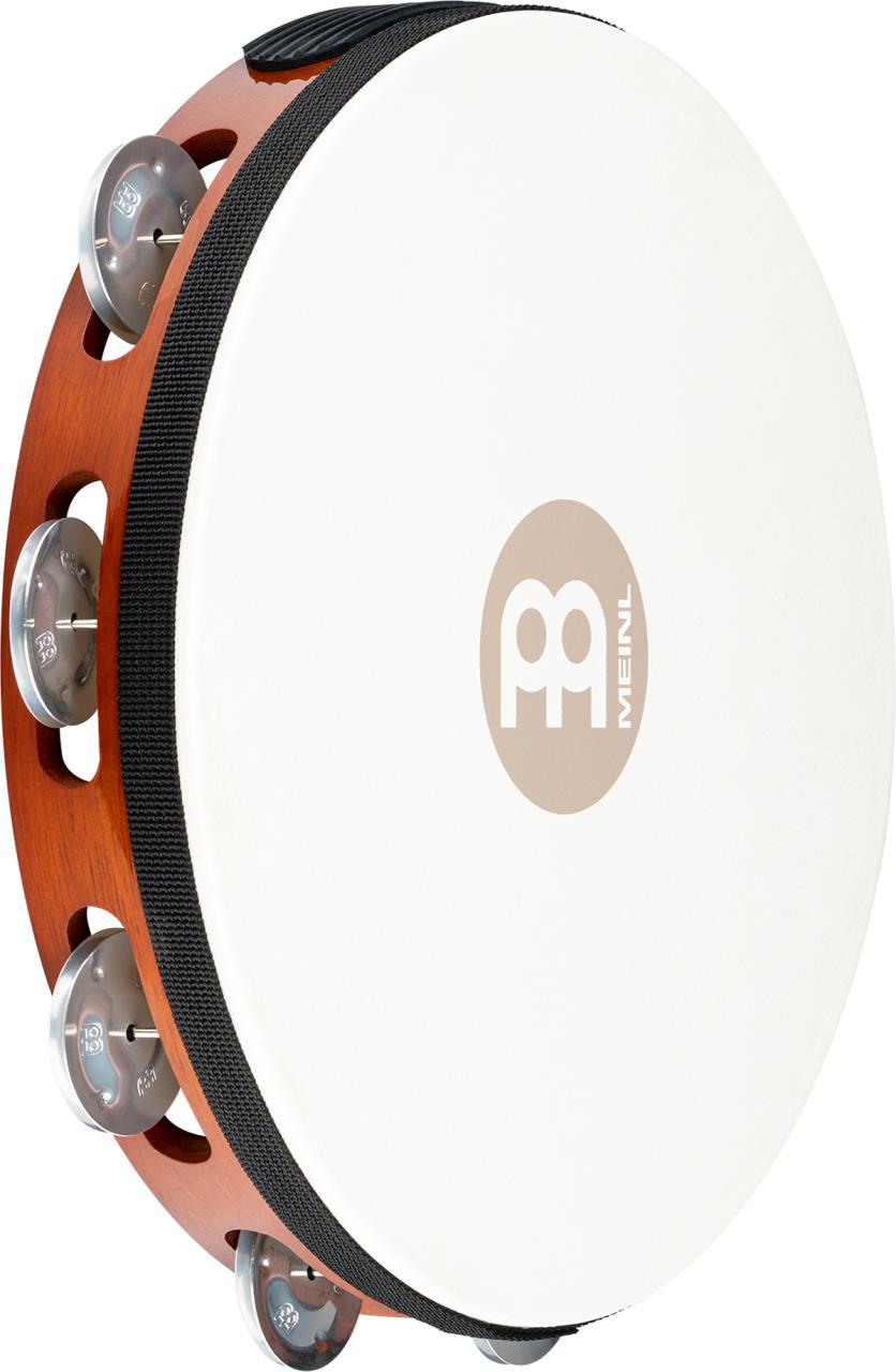 MEINL Percussion Goatskin Tambourine 1 Row - Aluminum - Brown – Image 1