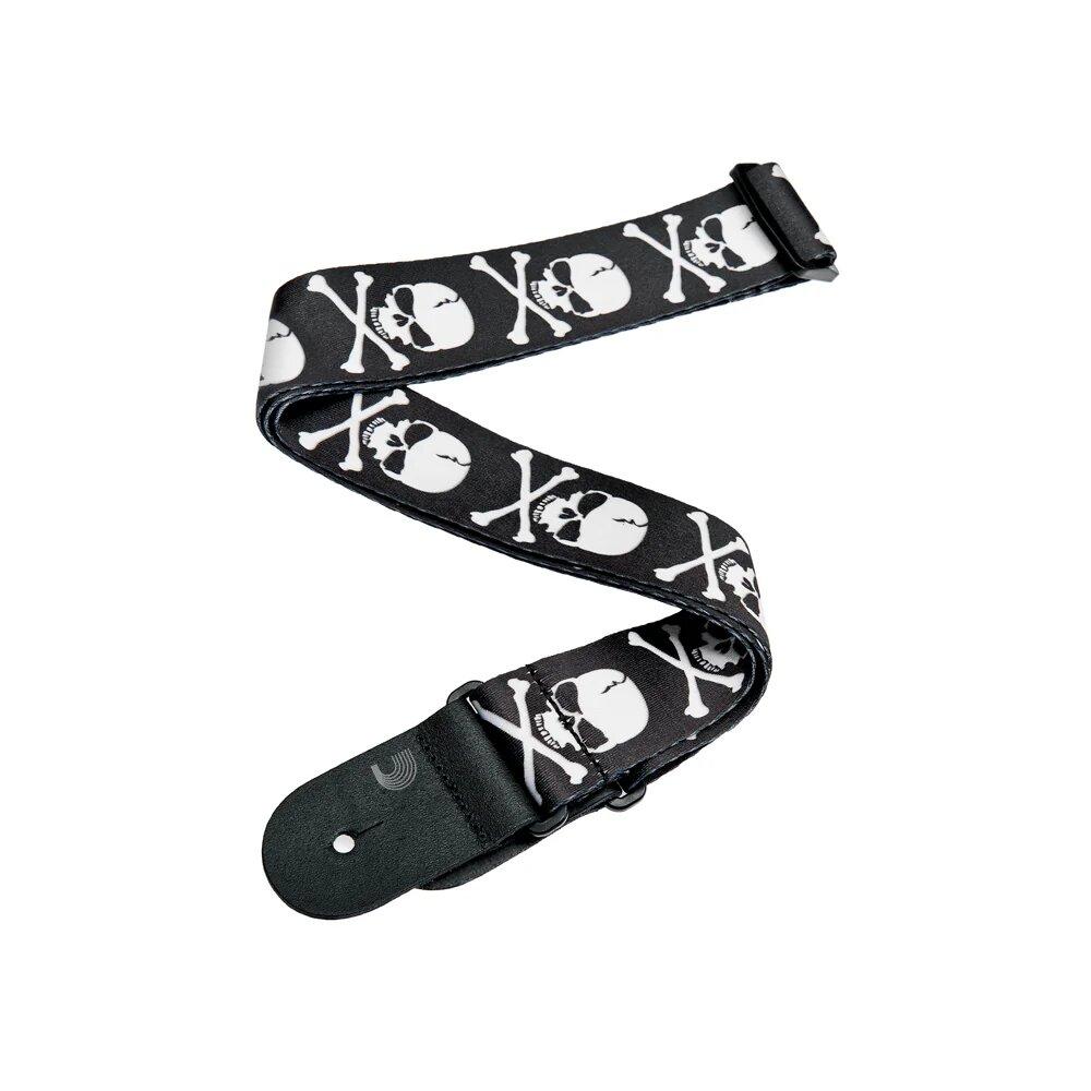 D'Addario Sangle de guitare tissée D'Addario, Cross Bone Skull – Image 1