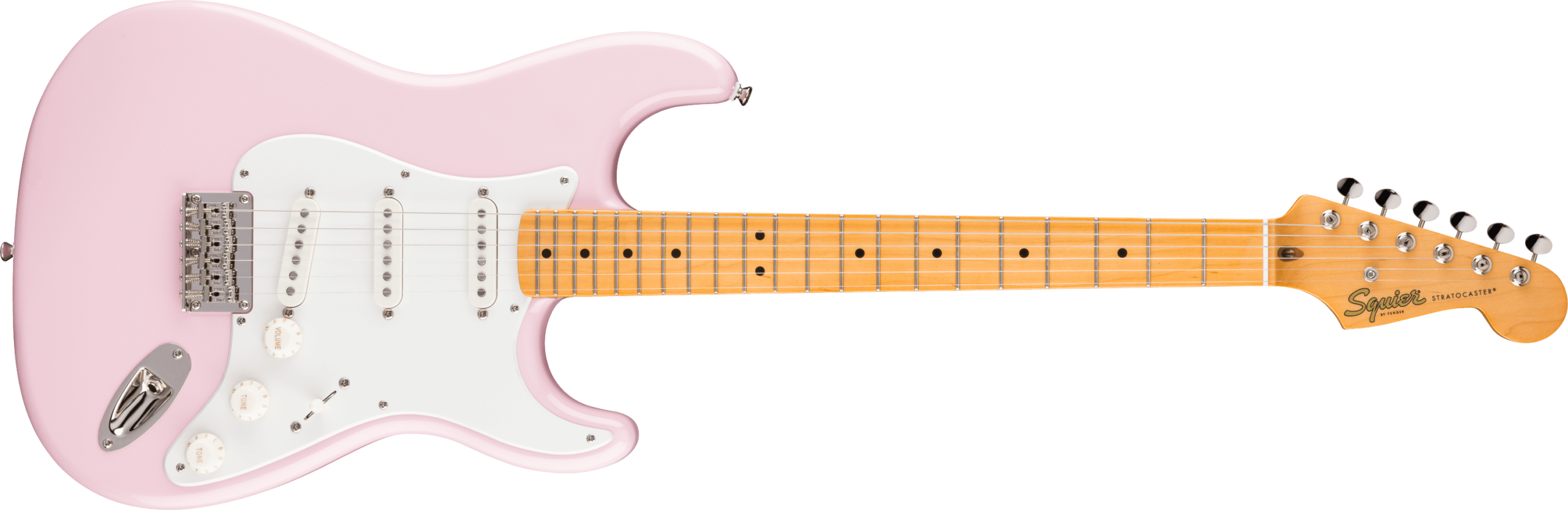 Squier Classic Vibe™ '50s Stratocaster® HT, Maple Fingerboard, Parchment Pickguard, Shell Pink – Image 1