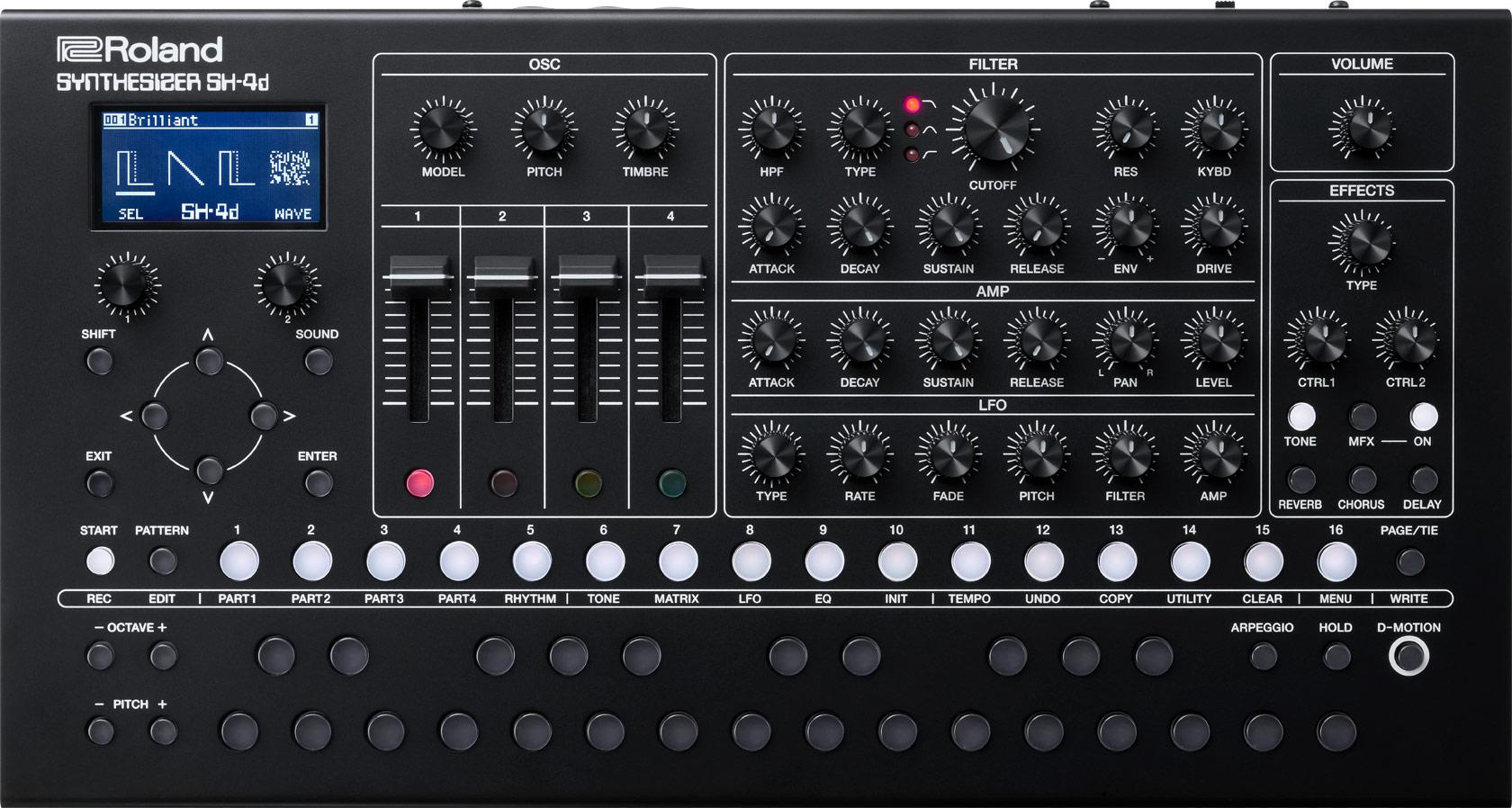 ROLAND AIRA SH-4D - DESKTOP SYNTHESIZER WITH 11 OSC MODELS, MULTIMBRAL PATTERN SEQUENCER – Image 1