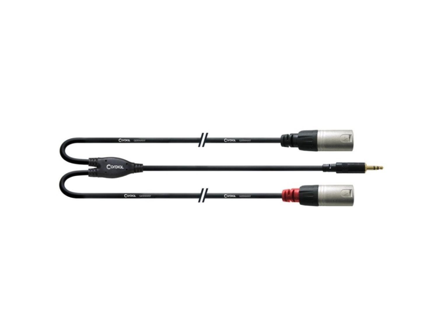 CORDIAL CFY 3 WMM-LONG câble-Y, 3m, MiniJack - 2x XLRm – Image 1