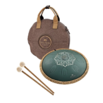 MEINL Sonic Energy 16" Octave Steel Tongue Drum fa majeur 9 notes 432 Hz vert foncé motif floral gravé – Image 4