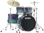 Starclassic Walnut/Birch Kit de fûts (sans caisse claire) Finition Limitée Mappa Burl Outer Ply & Black Nickel Shell Hardware