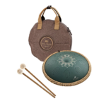 MEINL Sonic Energy 16" Octave Steel Tongue Drum fa dièse mineur 9 notes 432 Hz vert foncé motif floral gravé – Image 4