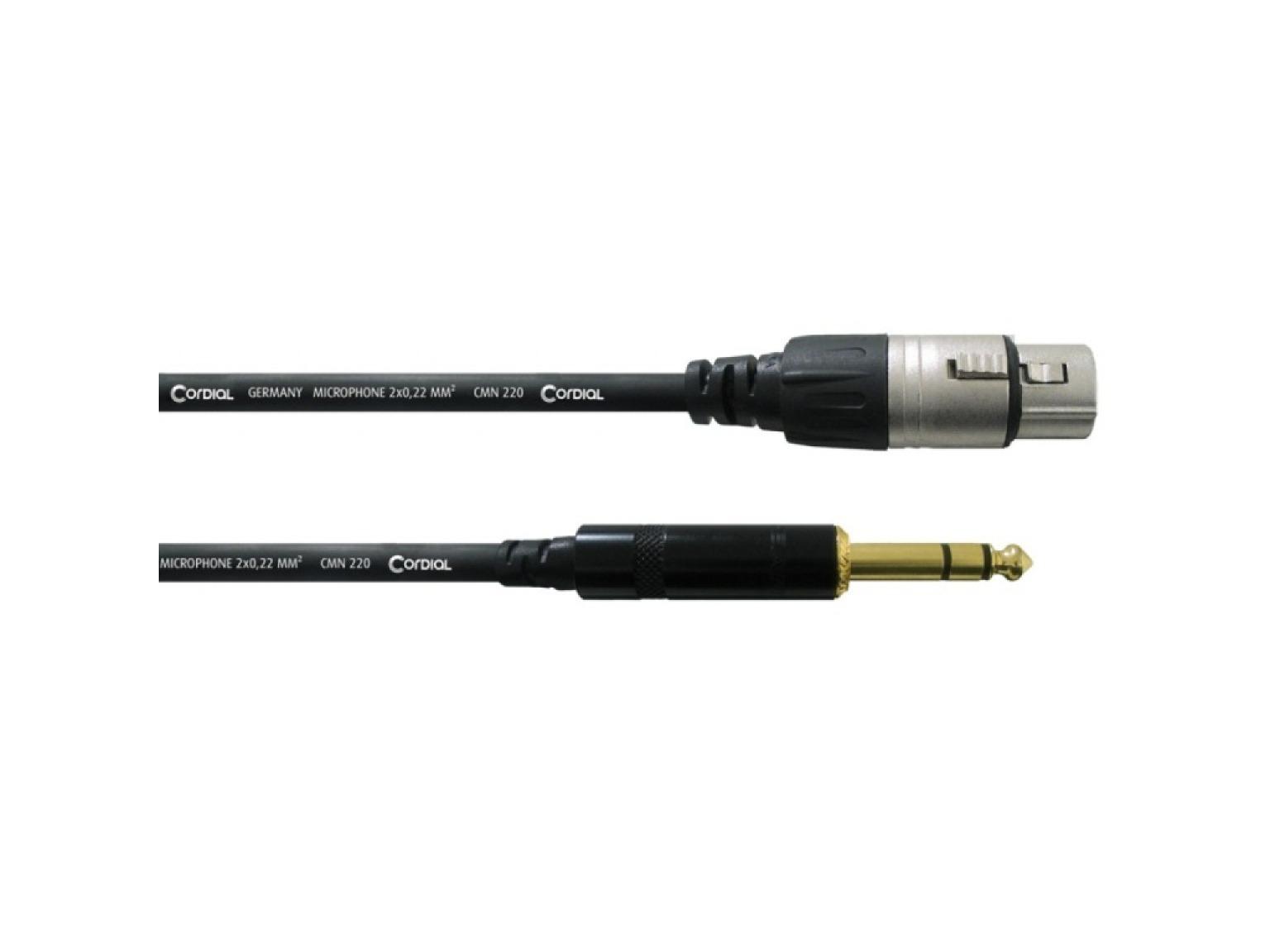 CORDIAL CFM 0.3 FV câble studio, 0.3m, Jack sym. - XLRf – Image 1