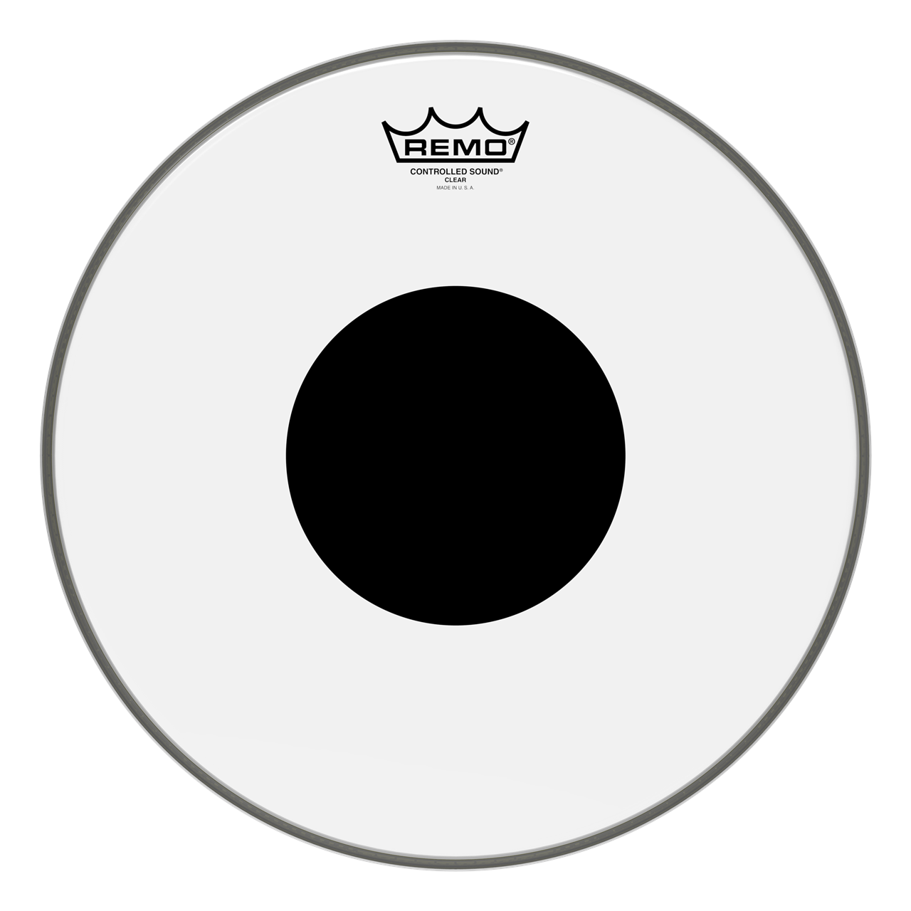 Remo CS-0312-10- CS-0312-10 Controlled Sound, 12" Clear, Black Dot – Image 1