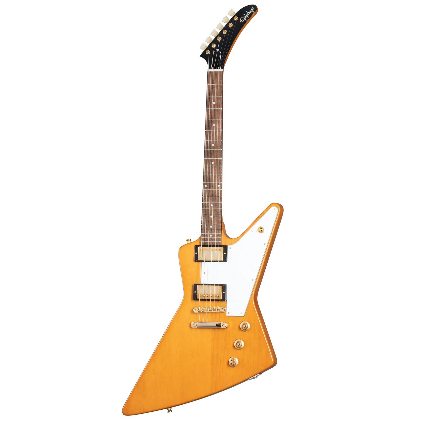 Epiphone Explorer Korina White Pickguard Aged Natural including Case – Image 1