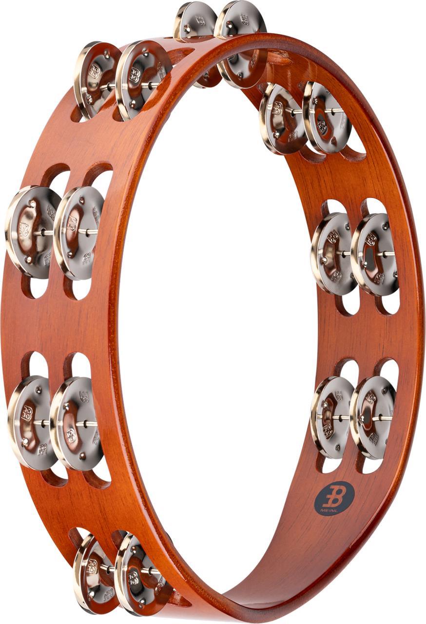 MEINL Percussion Traditional Tambourine 2 Rows - Steel - Brown – Image 1