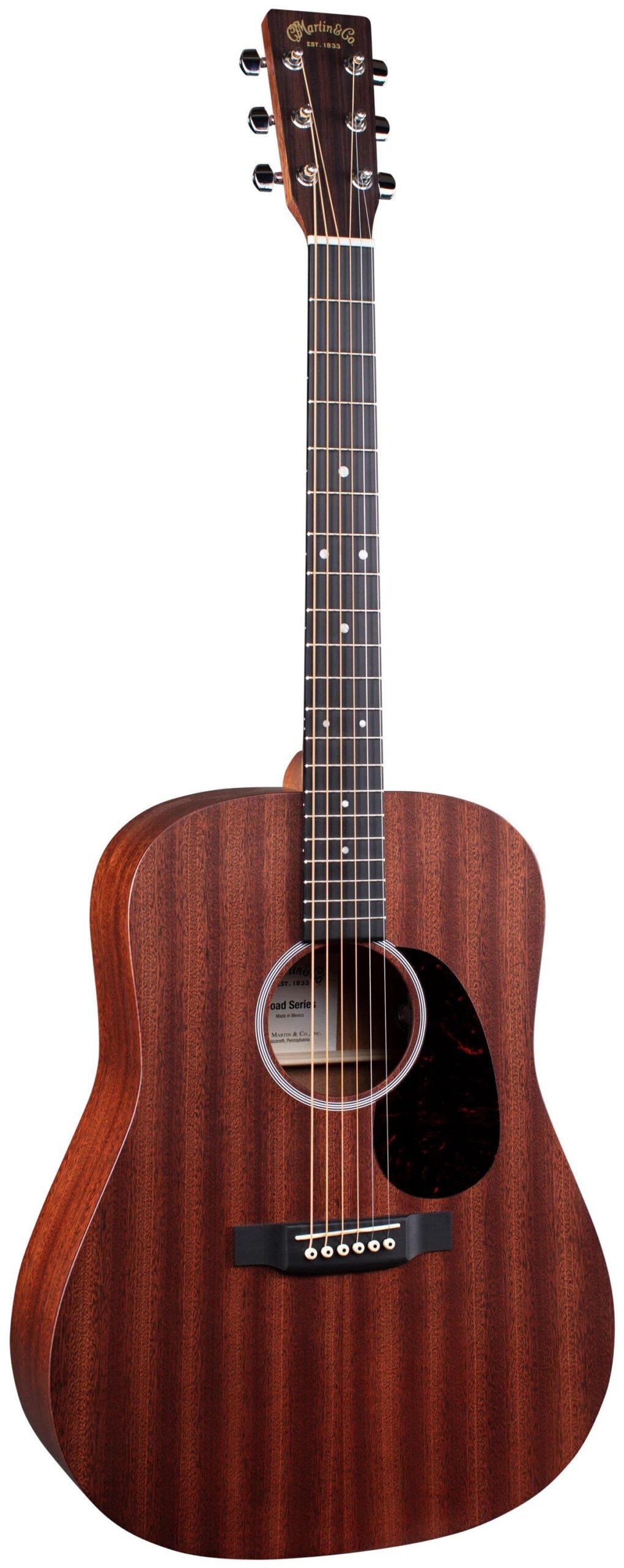Martin Guitar, D-10E-Sapele, Road Series, MX, Solid Sapele Top, Solid Sapele Back and Sides, Satin, Fishman® MX-T electronics, Soft Shell Case Included, replace DRS1 – Image 1