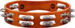 MEINL Percussion Traditional Tambourine 2 Rows - Steel - Brown – Image 4