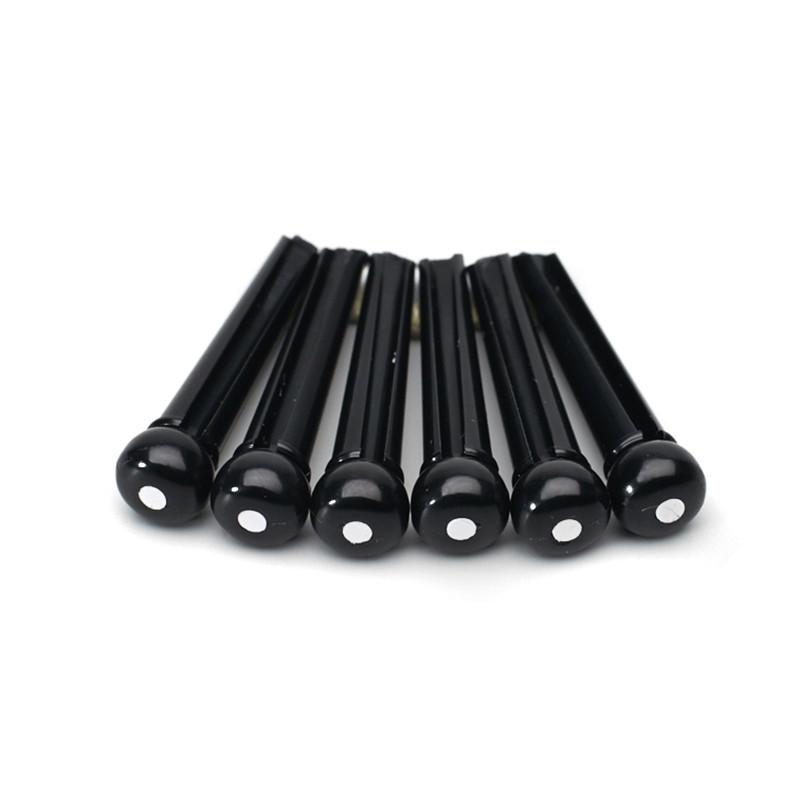 CHEVILLES GUITARE ACOUSTIQUE POINT BLANC 5.2mm PLASTIQUE NOIR (Vrac 30pcs) – Image 1