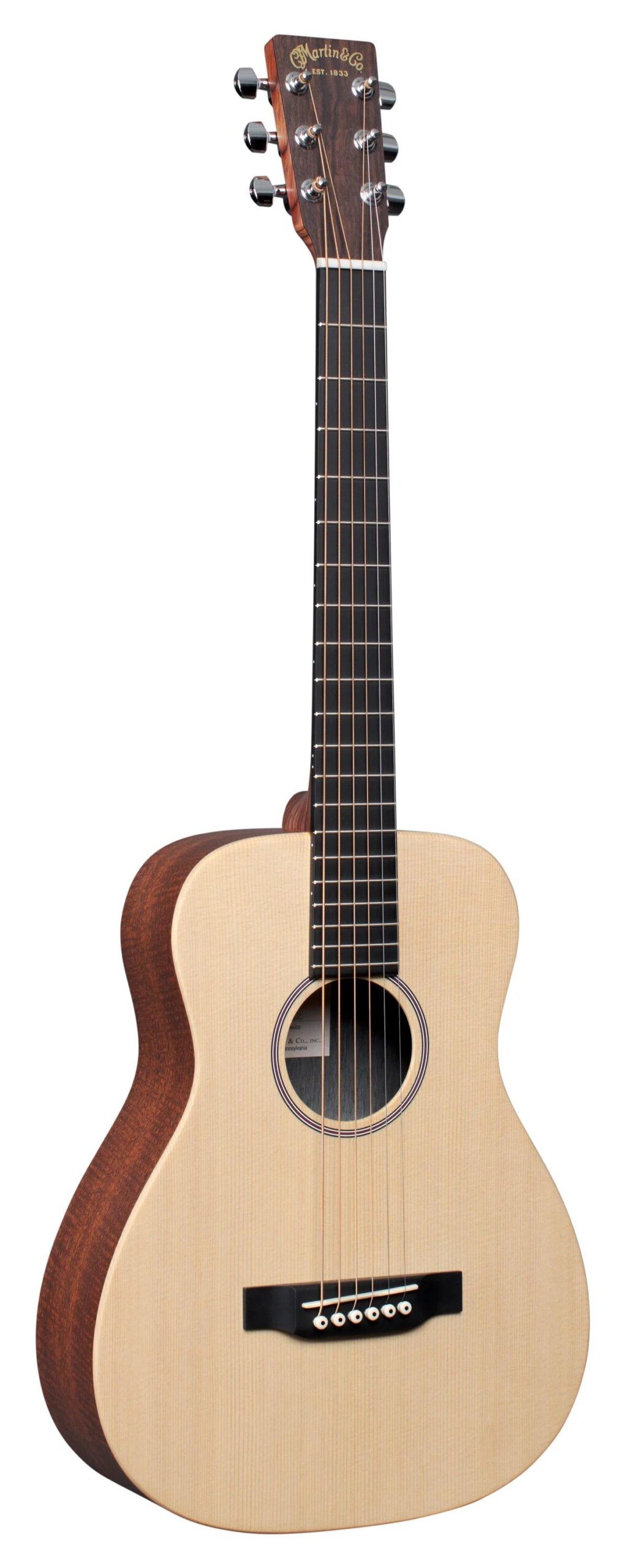 Martin Guitar, LX1, Little Martin, MX, Solid Sitka Spruce Top, Mahogany High-Pressure Laminate (HPL) Back and Sides, Hand-Rubbed Finish Top, Gig Bag Included – Image 1