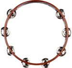 MEINL Percussion Traditional Tambourine 2 Rows - Steel - Brown – Image 2