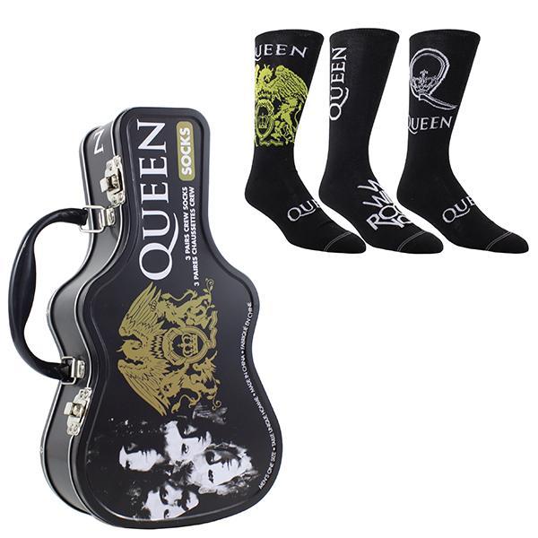 PERRI's QUEEN Guitar Tin Box - Three Pairs Socks (Socks=ONE SIZE) – Image 1