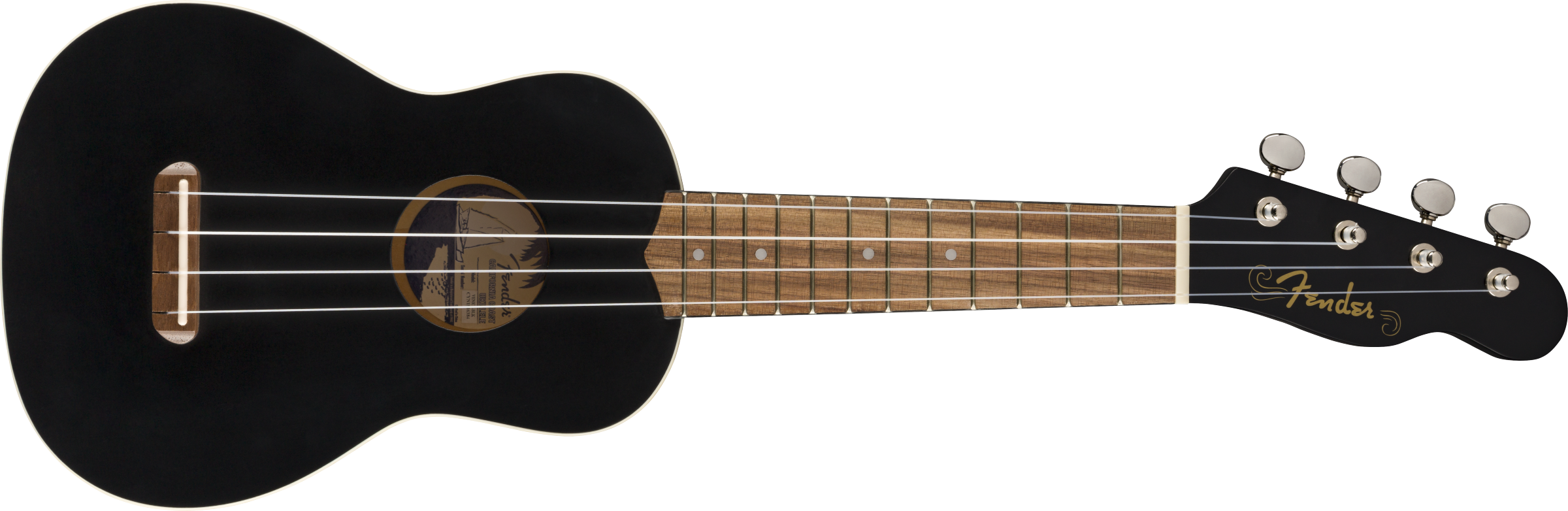 Fender Folk Instruments // Venice Soprano Uke, Walnut Fingerboard, Black – Image 1