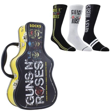 PERRI's GUNS'N'ROSES Guitar Tin Box - Three Pairs Socks (Socks=ONE SIZE)