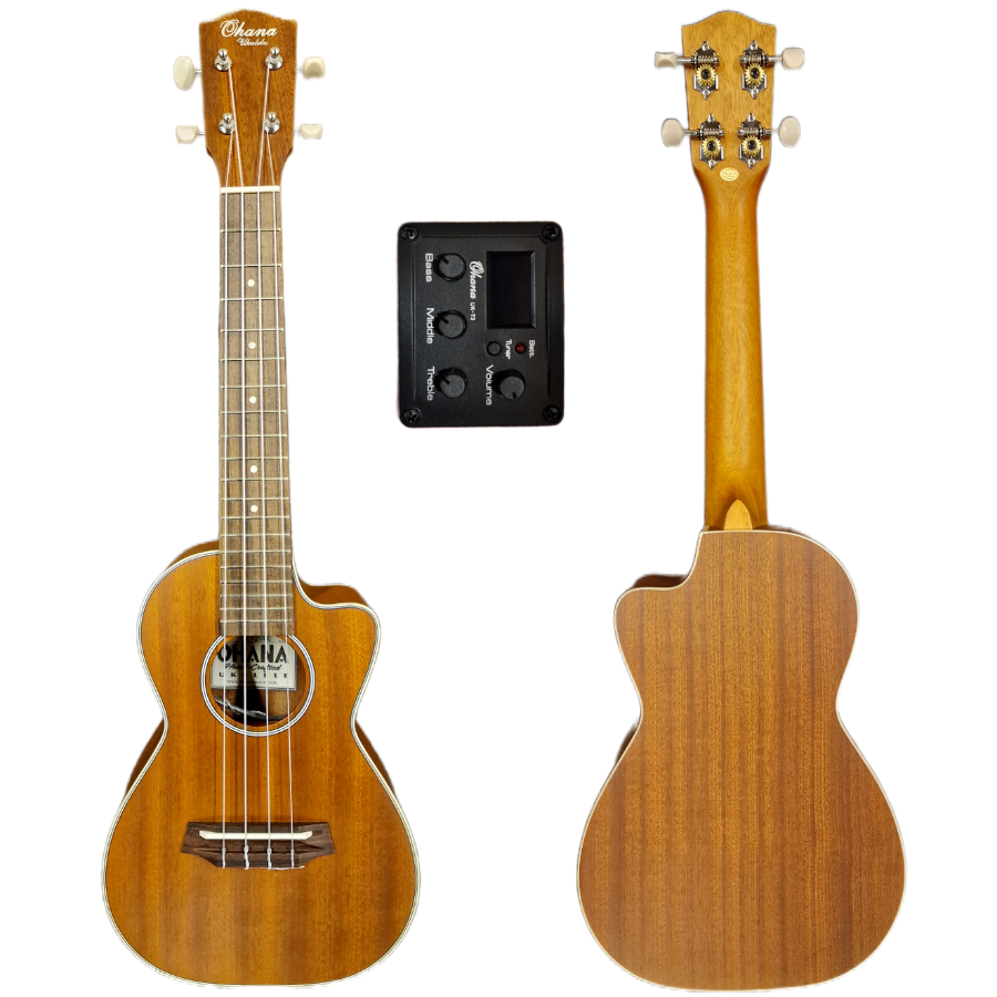 Ukulele Concert E/A Cutaway Solid Top Mah OHANA – Image 1